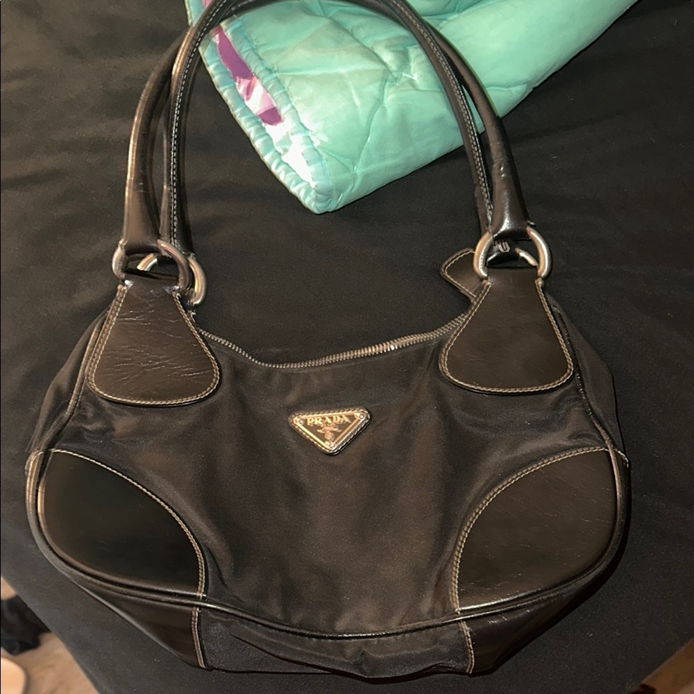 Prada Black Hobo Bag with Signature Nylon